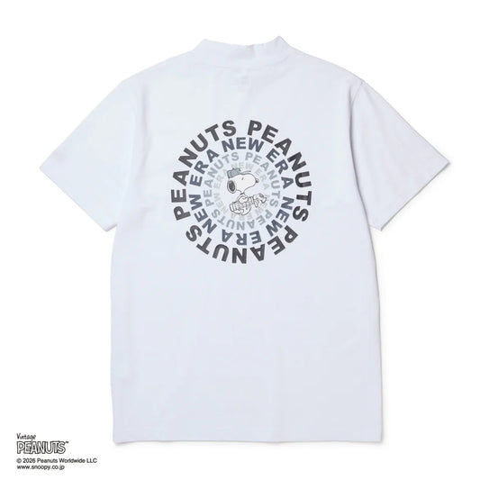 NEW ERA 半袖 ミッドネック Tシャツ Vintage PEANUTS ピーナッツ GOLF Circle ロゴ ホワイト