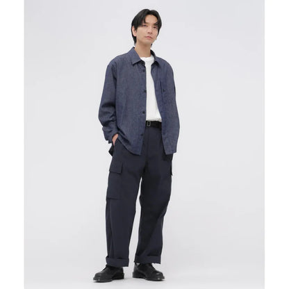MHL. WASHED COTTON NYLON TROUSERS