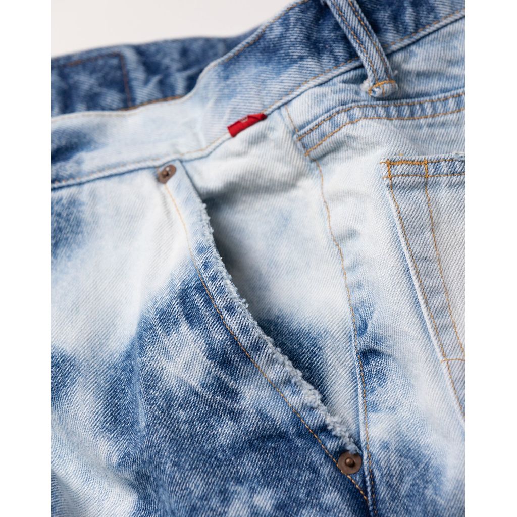 ANACHRONORM  AN286 BLEACH DESIGN 80's WIDE DENIM PANTS INDIGO