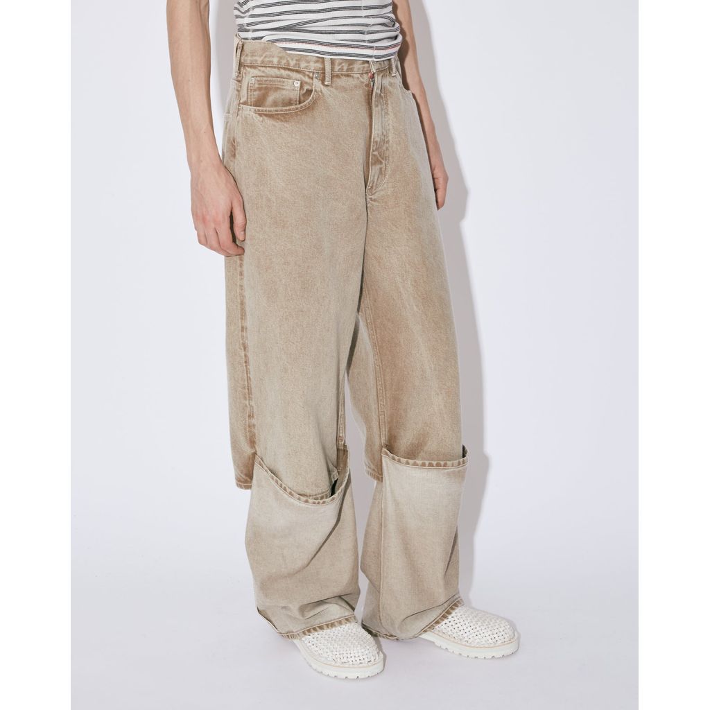 beautiful people organic FOX brown flip hem pants