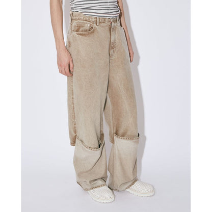 beautiful people organic FOX brown flip hem pants