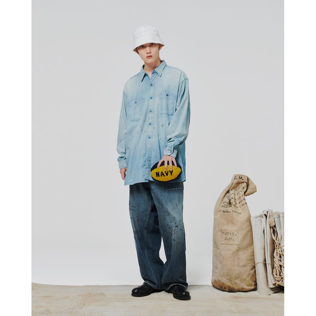 BOWWOW SKETCH ZOMBOO USN CHAMBRAY SHIRT AGED