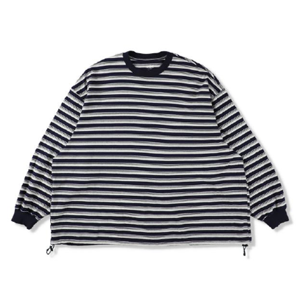 is-ness BALLOON STRIPES LONG SLEEVE T SHIRT