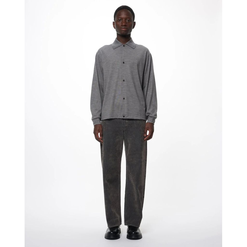 marka Velvet-Flocked Organic Cotton Denim / Cylinder Fit Jeans