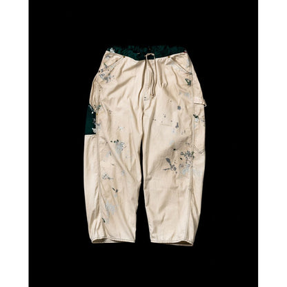 ANACHRONORM  AN297-W DART PAINT PAINTER EASY PANTS OFF WHITE ×GREEN