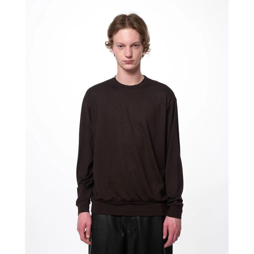 marka  Super 100s Washable Wool Jersey / Crew Neck L/S Tee