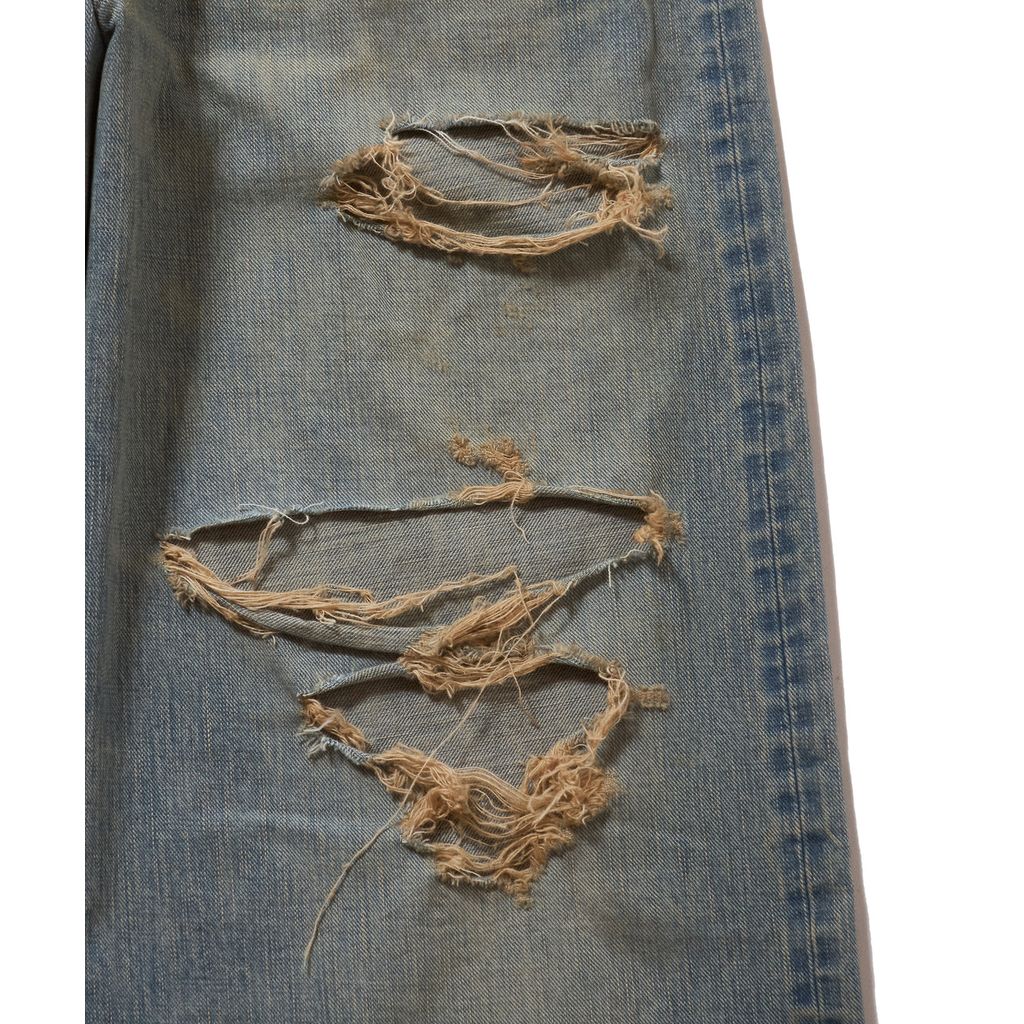 SUGARHILL  DAMAGED MODERN DENIM PANTS WIDE CUT