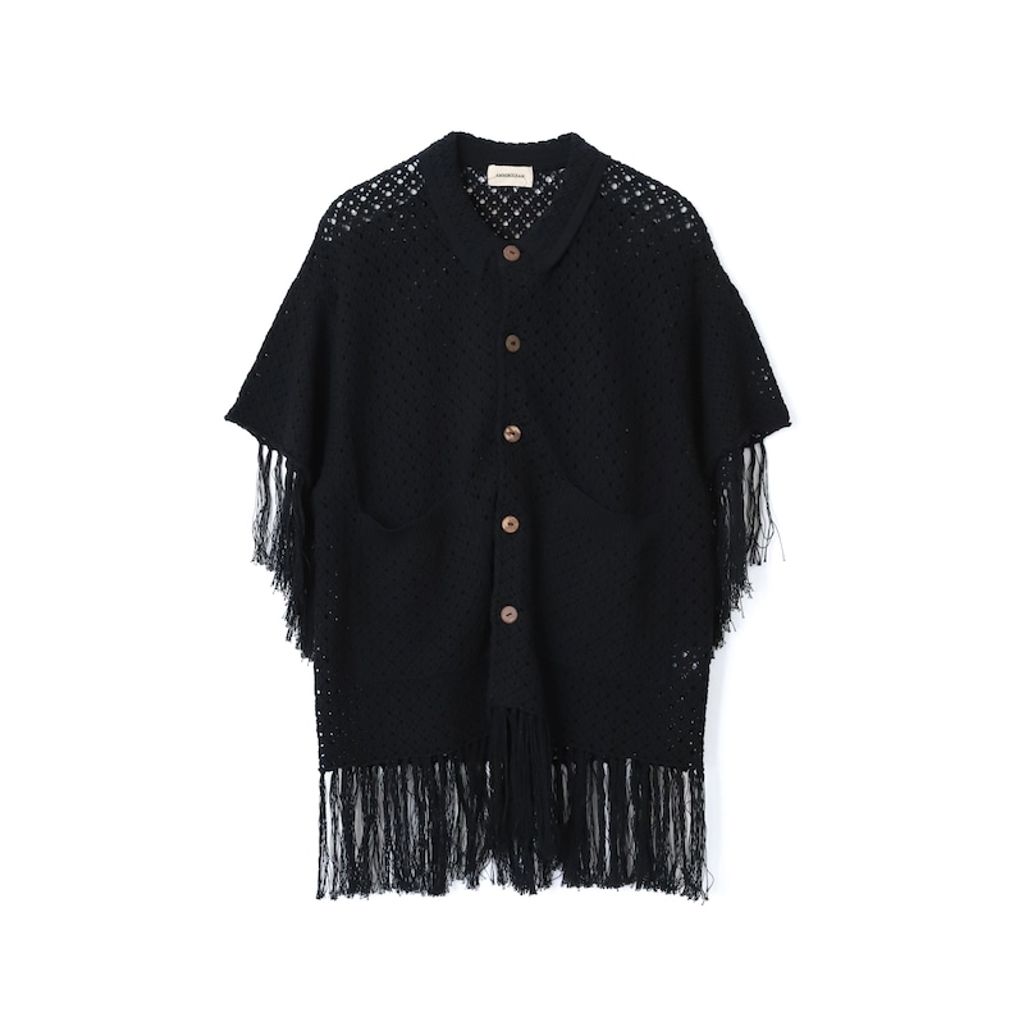 AMBERGLEAM Fringe Cotton Knit Shirt