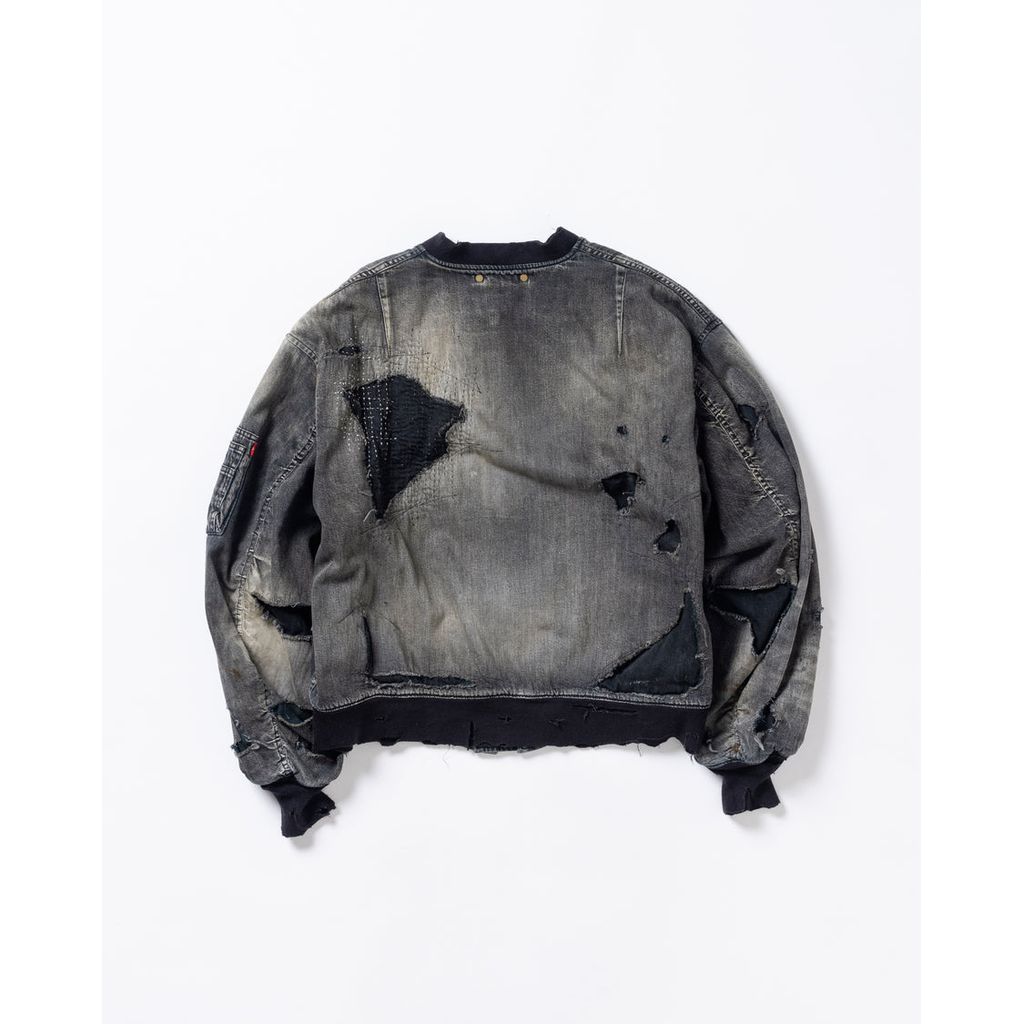 ANACHRONORMAN396-R HARD REMAKED DUAL DENIM MA-1 BLACK (REMAKE)