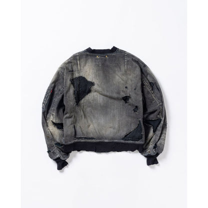 ANACHRONORMAN396-R HARD REMAKED DUAL DENIM MA-1 BLACK (REMAKE)