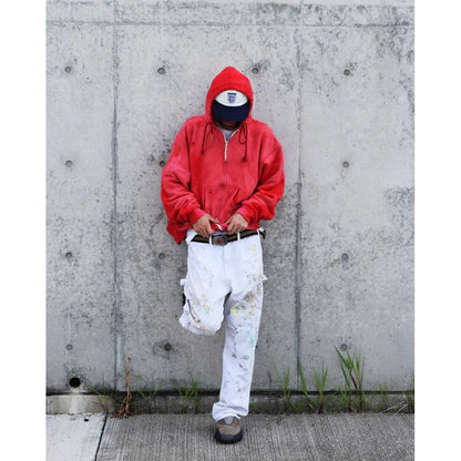 ANACHRONORM  ANDK003 DART PAINT DOUBLE KNEE PAINTER PANTS WHITE