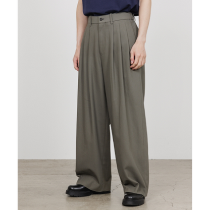 【予約商品】MARKAWARE  TRIPLE PLEATED WIDE TROUSERS