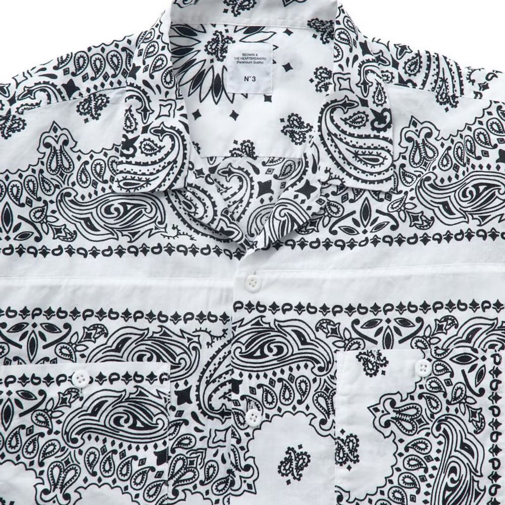 BEDWIN & THE HEARTBREAKERS L/S PATCH WORKED BANDANA SHIRT "MONK"