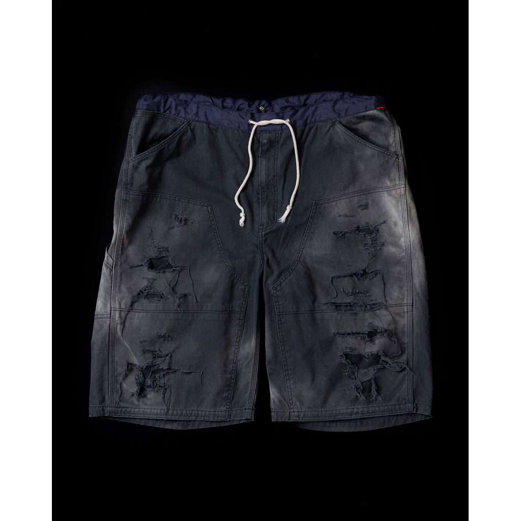 ANACHRONORM DOUBLE KNEE DAMAGED PAINTER SHORT PANTS