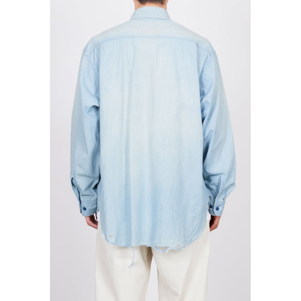 MARKA ORGANIC COTTON CHAMBRAY DAMAGE SHIRT