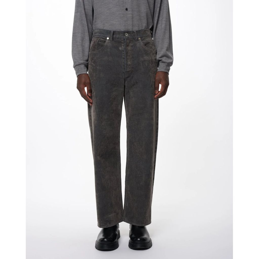 marka Velvet-Flocked Organic Cotton Denim / Cylinder Fit Jeans