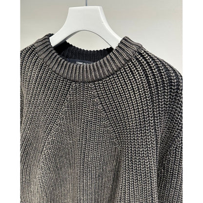 COMME des GARCONS HOMME BATONER W-NAME WOOL CREW NECK KNIT（NAVY）