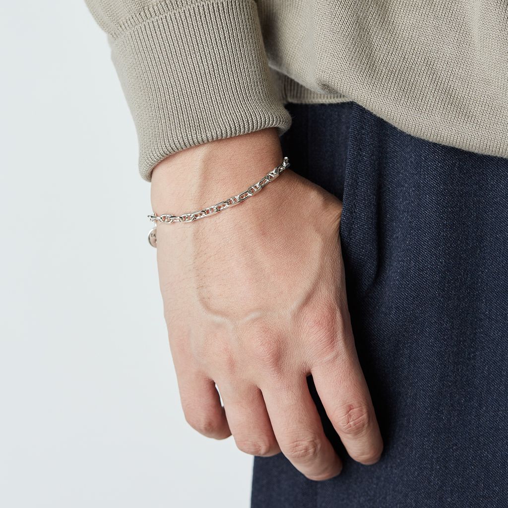 XOLO ショロSOLID ANCHOR LINKブレスレット 4MM メキシコ XOLO JEWELRY Solid Anchor Link Bracelet 4mm 19cm – MAROON WEBSTORE