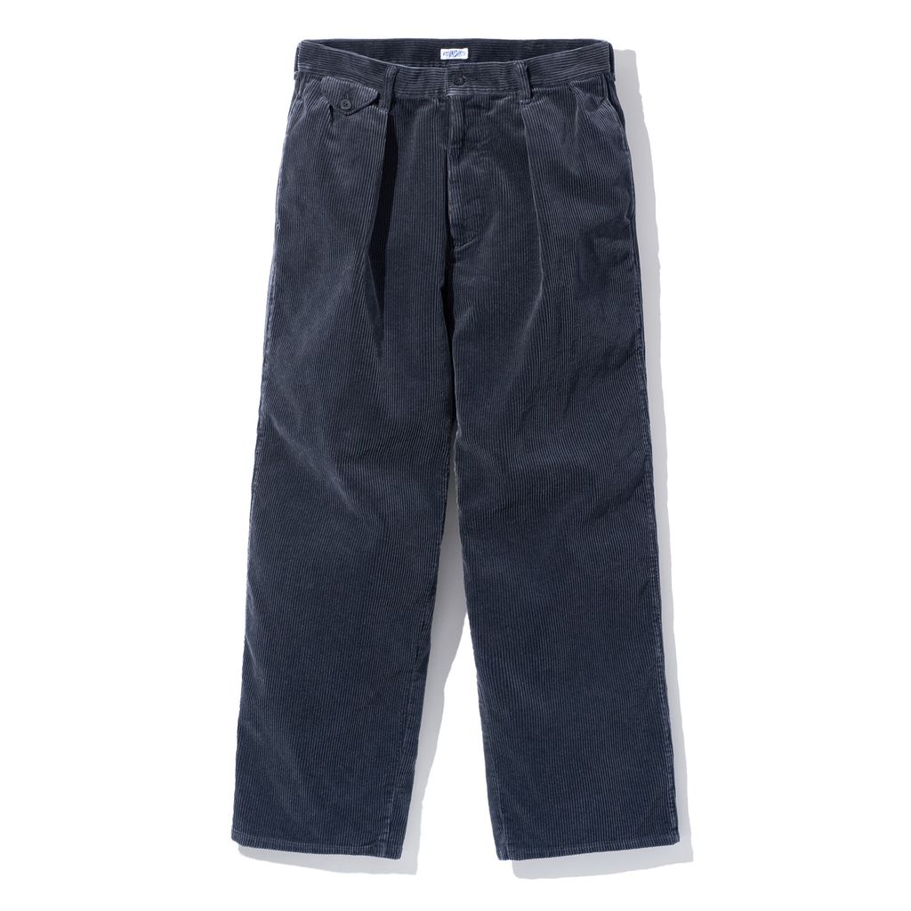 FOUNDOUR COTTON CORDUROY WIDE TUCK TROUSERS