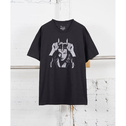 Y's for men × masses ROUND NECK SHORT SLEEVE T B