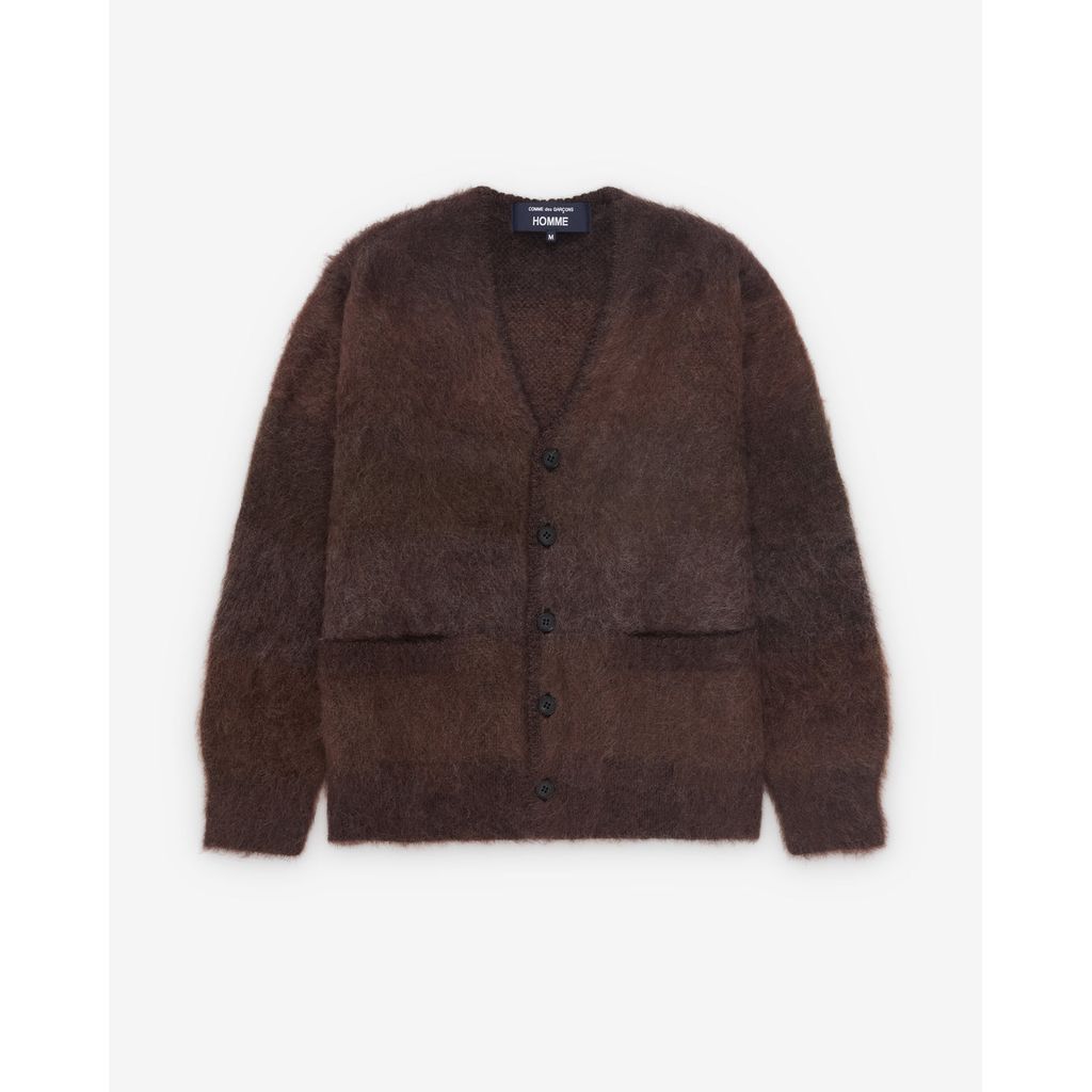 COMME des GARCONS HOMME MOHAIR BORDER CARDIGAN（BROWN）