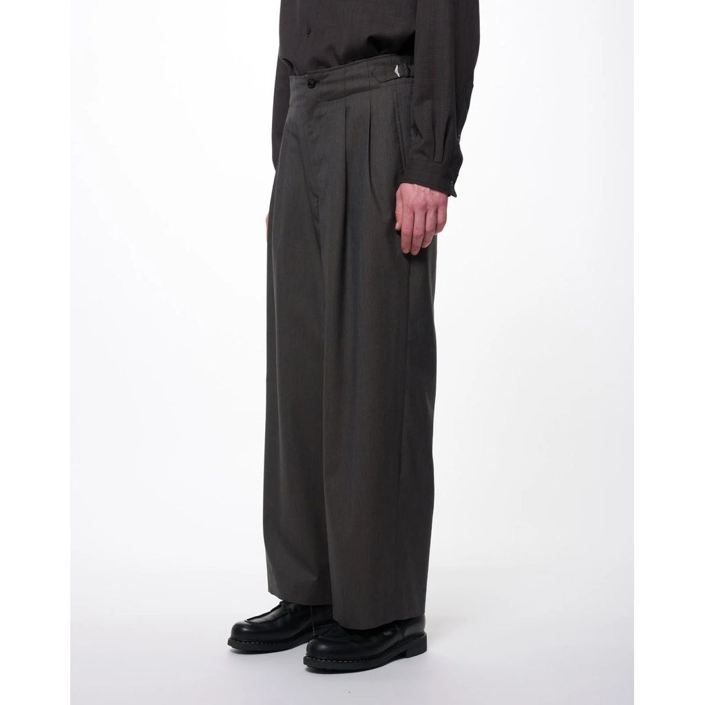 marka 2/60 Wool Tropical Melange / Double Pleated Military Trousers