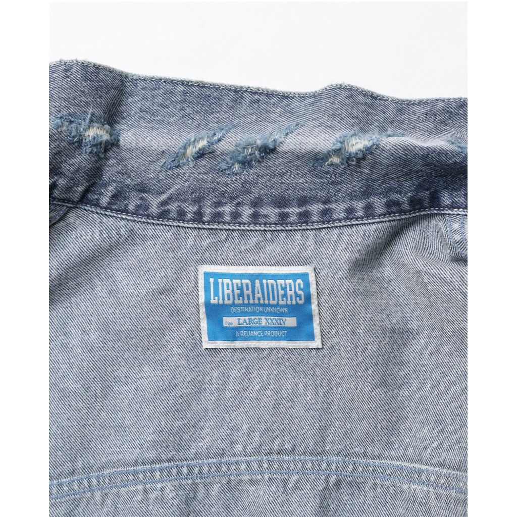 Liberaiders DAMAGED DENIM TRUCKER JACKET