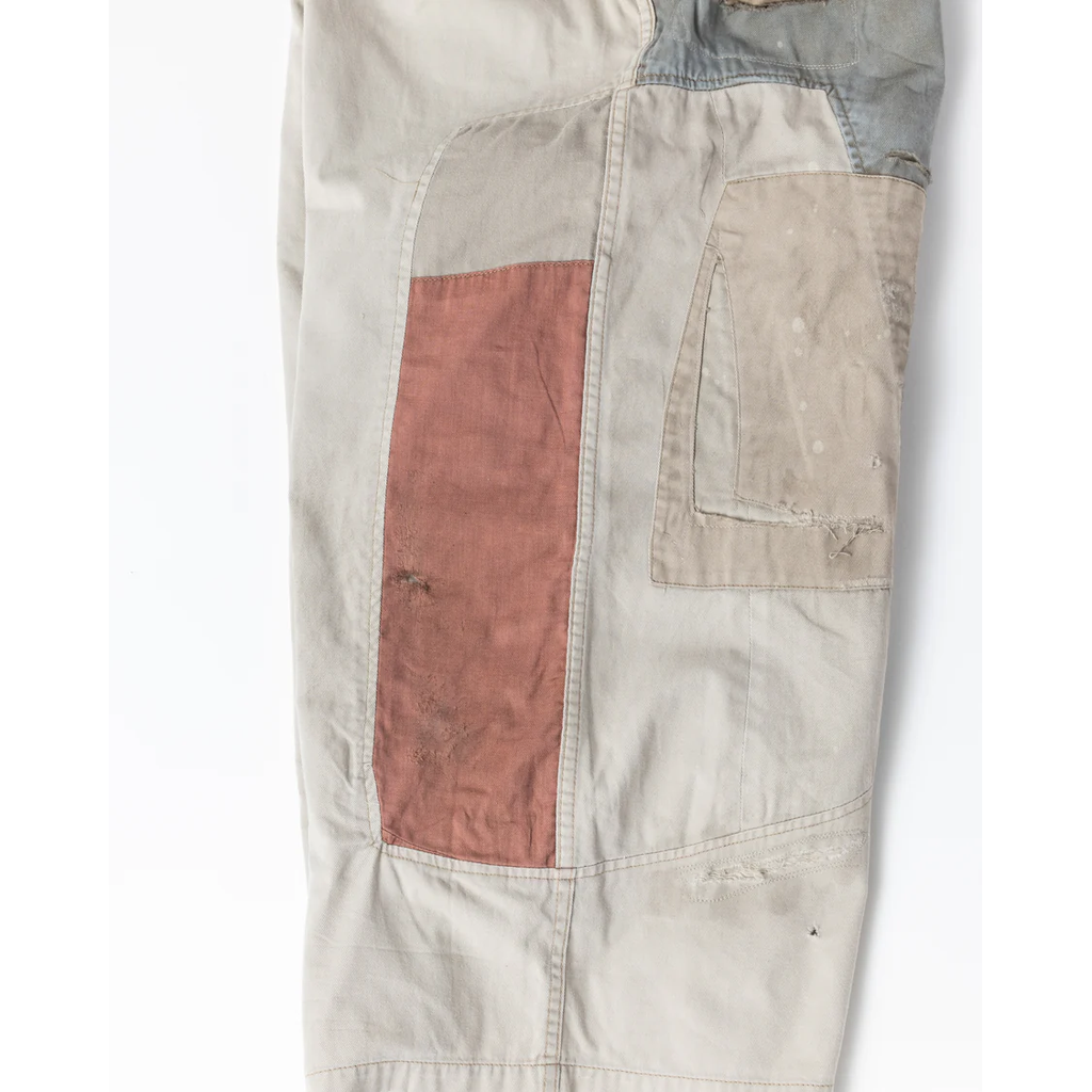 ANACHRONORM REMAKED MIX PANEL WIDE EASY PANTS BEIGE