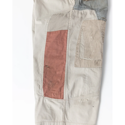 ANACHRONORM REMAKED MIX PANEL WIDE EASY PANTS BEIGE
