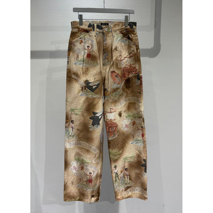 FAF NEW COMMUNE DART BAGGY DENIM (Print)