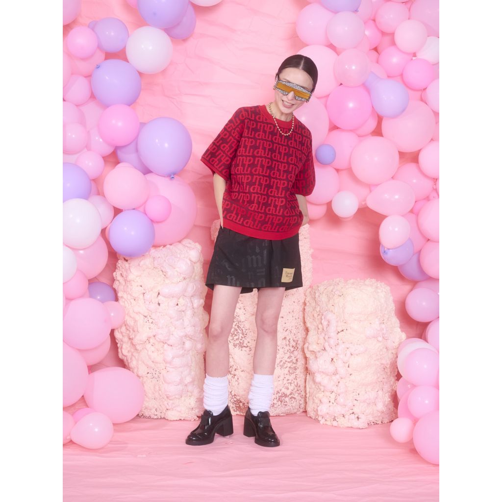 THOMAS MAGPIE Jacquard short sleeve knit