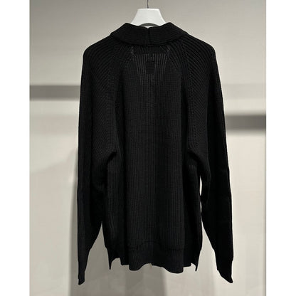 COMME des GARCONS HOMME BATONER W-NAME WOOL KNIT CARDIGAN（BLACK）
