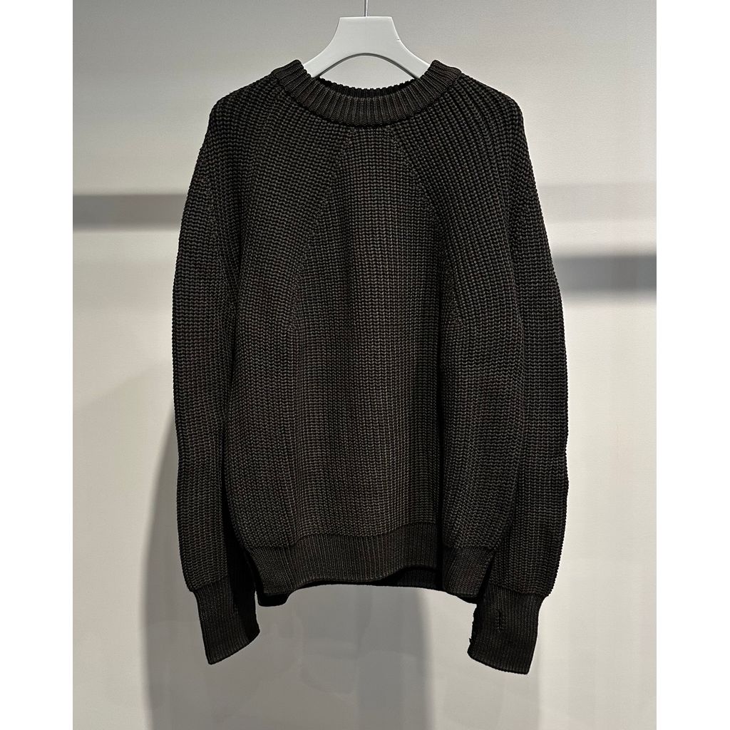 COMME des GARCONS HOMME BATONER W-NAME WOOL CREW NECK KNIT（BLACK）