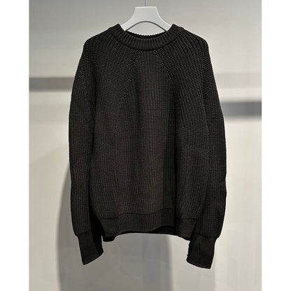 COMME des GARCONS HOMME BATONER W-NAME WOOL CREW NECK KNIT（BLACK）
