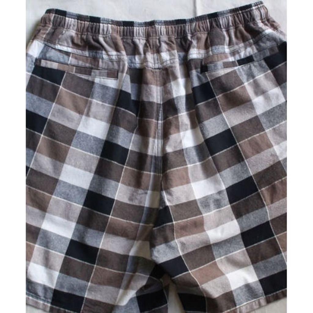 bal WASHED PLAID ELASTIC WAIST SHORT