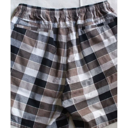 bal WASHED PLAID ELASTIC WAIST SHORT