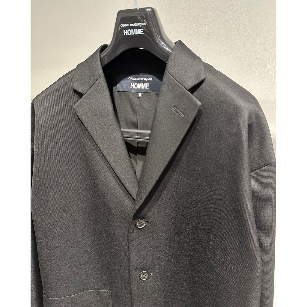 COMME des GARCONS HOMME WOOL GABARDINE TAILORED JACKET（BLACK）