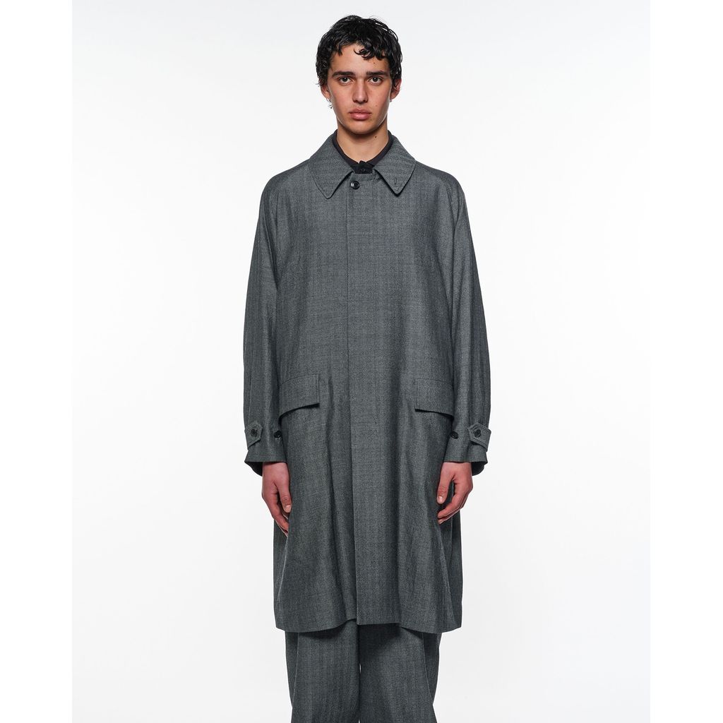 marka Tumbled Wool Serge Raglan Sleeve Coat