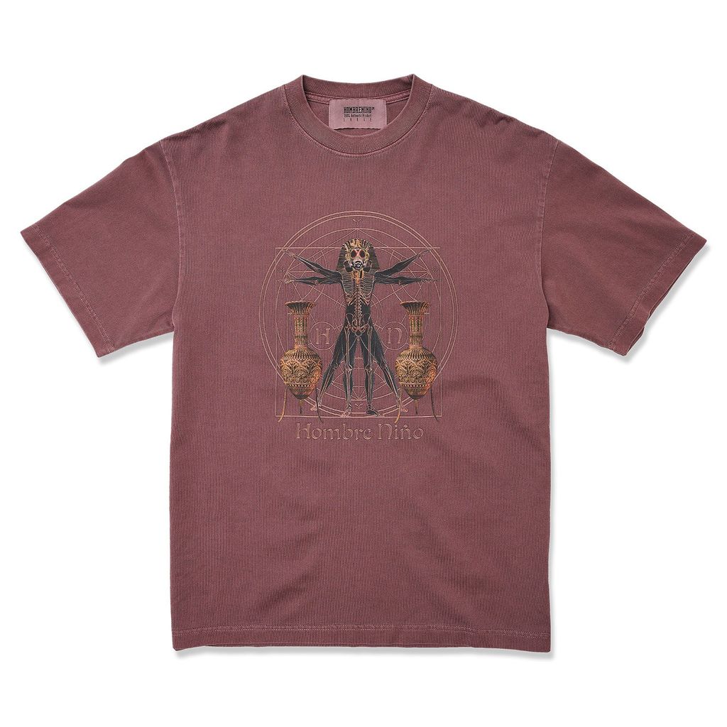 HOMBRENINO S/S PRINT TEE (MASK PIGMENT DYED)