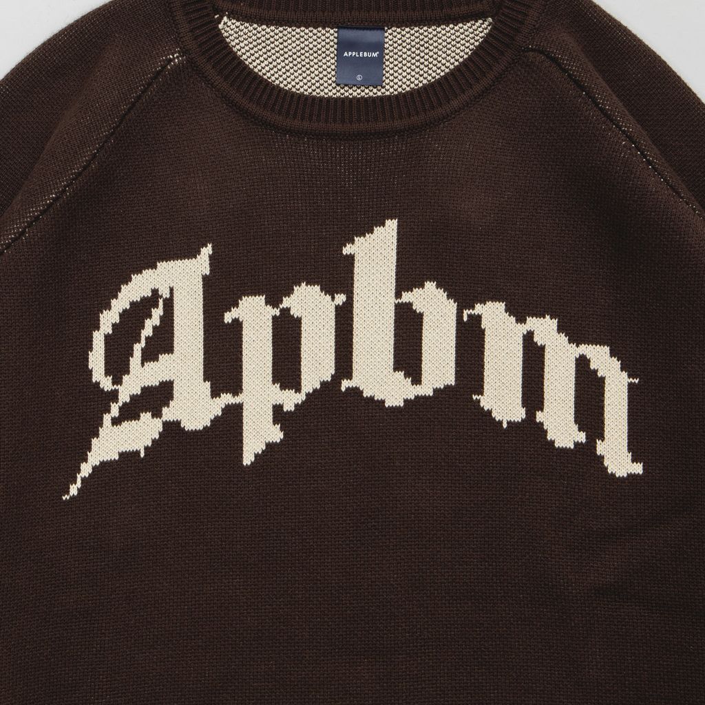 APPLEBUM "APBM" KNIT SWEATER [BROWN] / 2420503