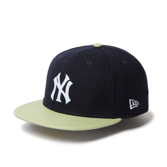 NEW ERA  59FIFTY Powered by GORO NAKATSUGAWA（MIN-NANO） ニューヨーク・ヤンキース メルトン ネイビー ライトグリーンバイザー