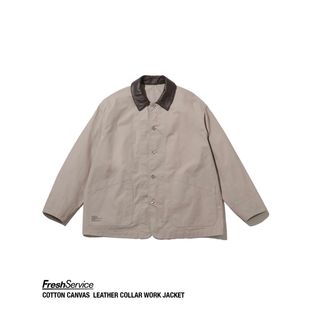 FreshService "COTTON CANVAS LEATHER COLLAR WORK JACKET"