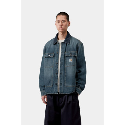 CARHARTT WIP Oakland Shirt Jac - Blue / Dark Navy, Worn used wash