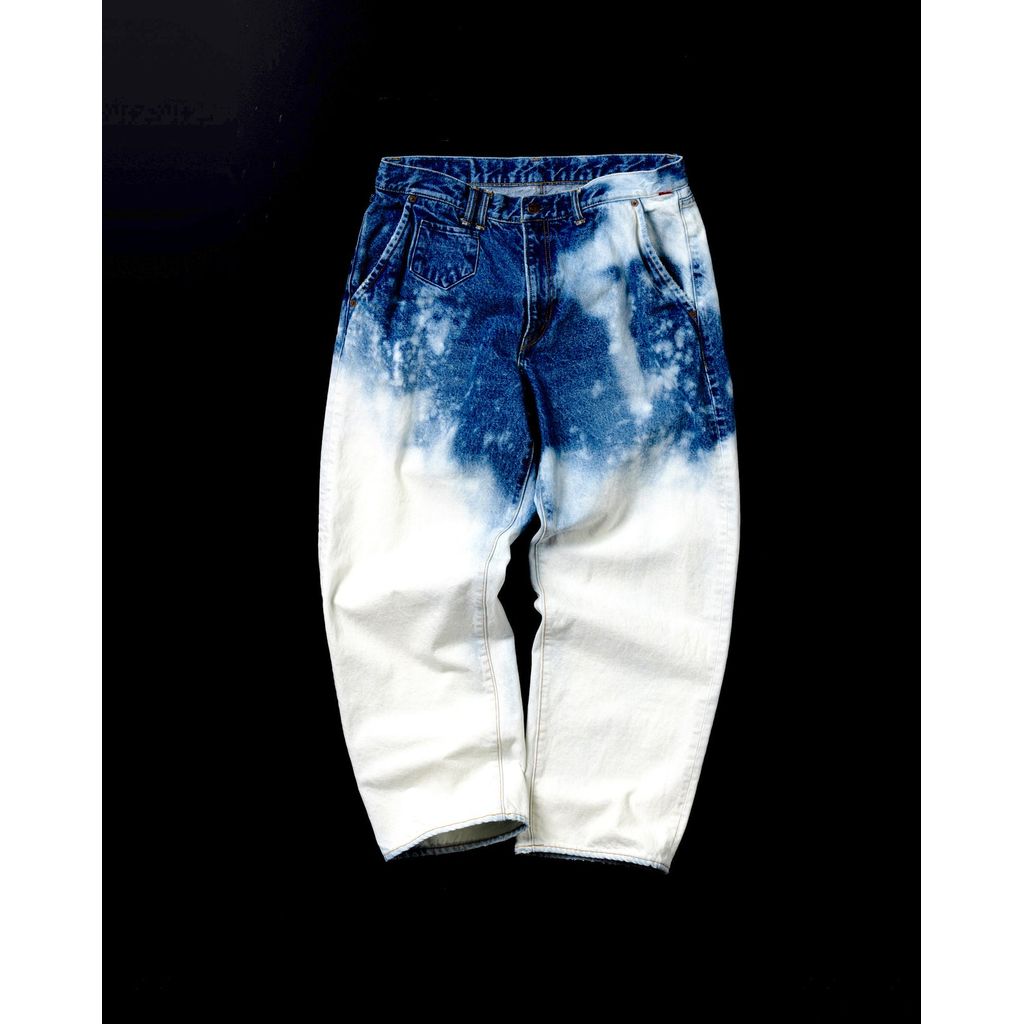 ANACHRONORM  AN286 BLEACH DESIGN 80's WIDE DENIM PANTS INDIGO