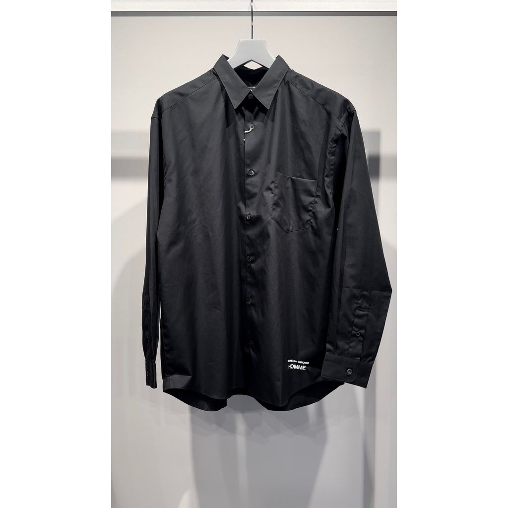 COMME des GARCONS HOMME コットンブロード LOGO シャツ（BLACK）