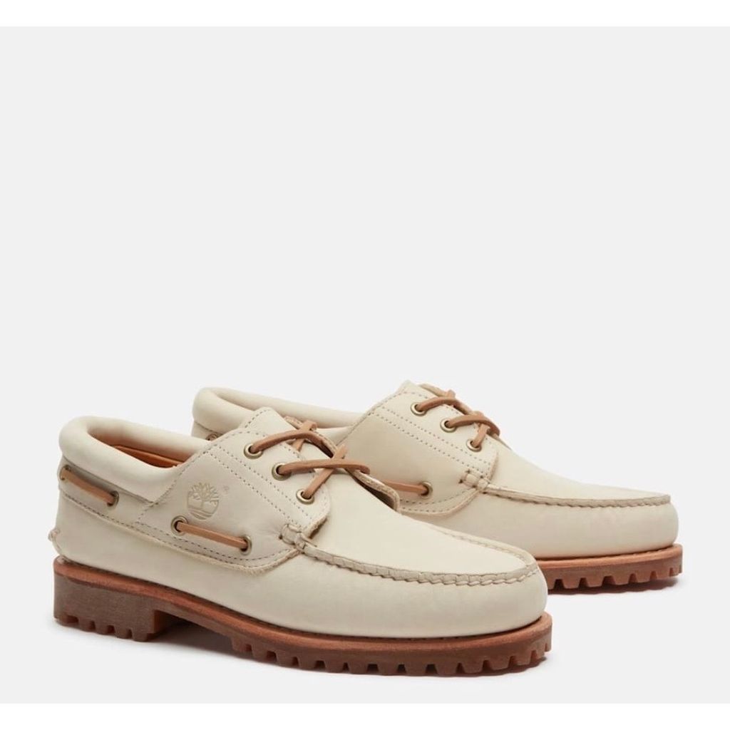 Timberland スリーアイ(3eye) ラグ ハンドソーン ボート シューズ メンズ (ライトベージュ）