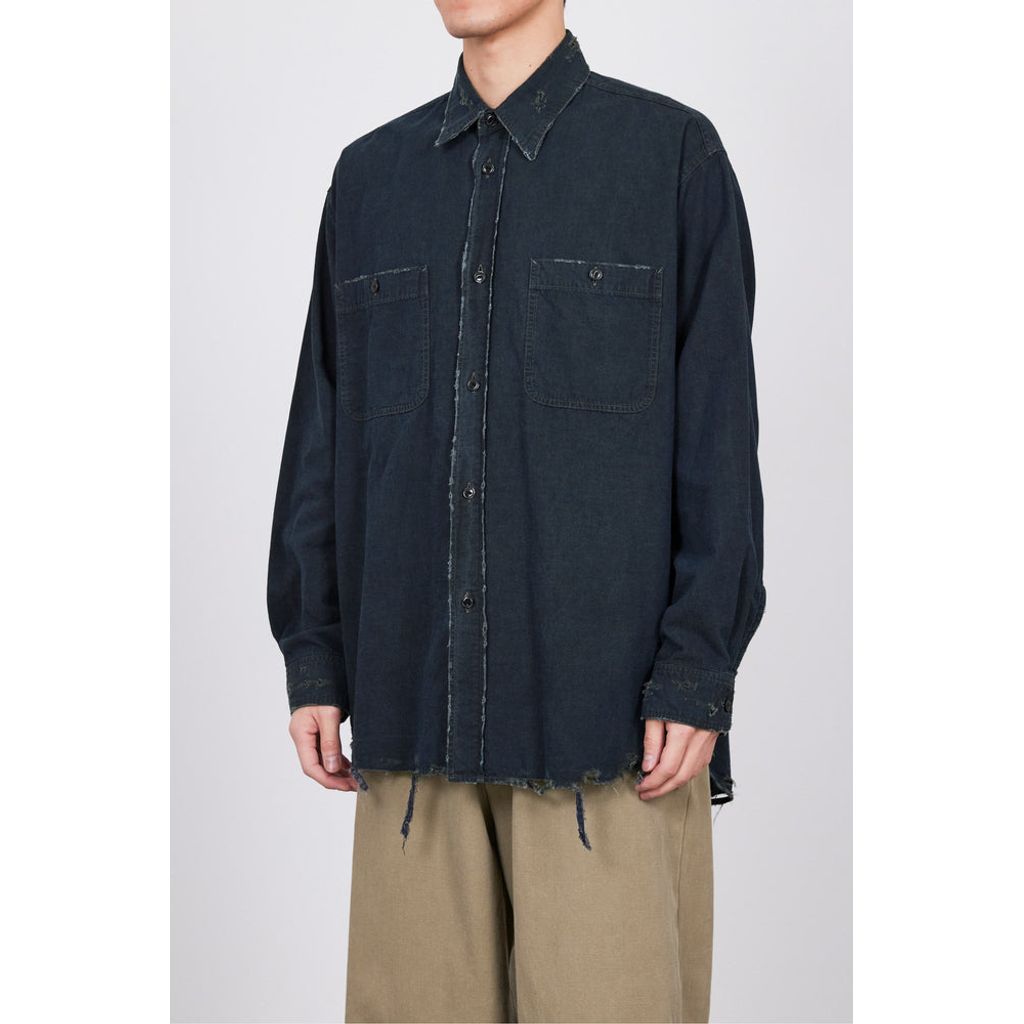 MARKA ORGANIC COTTON CHAMBRAY DAMAGE SHIRT