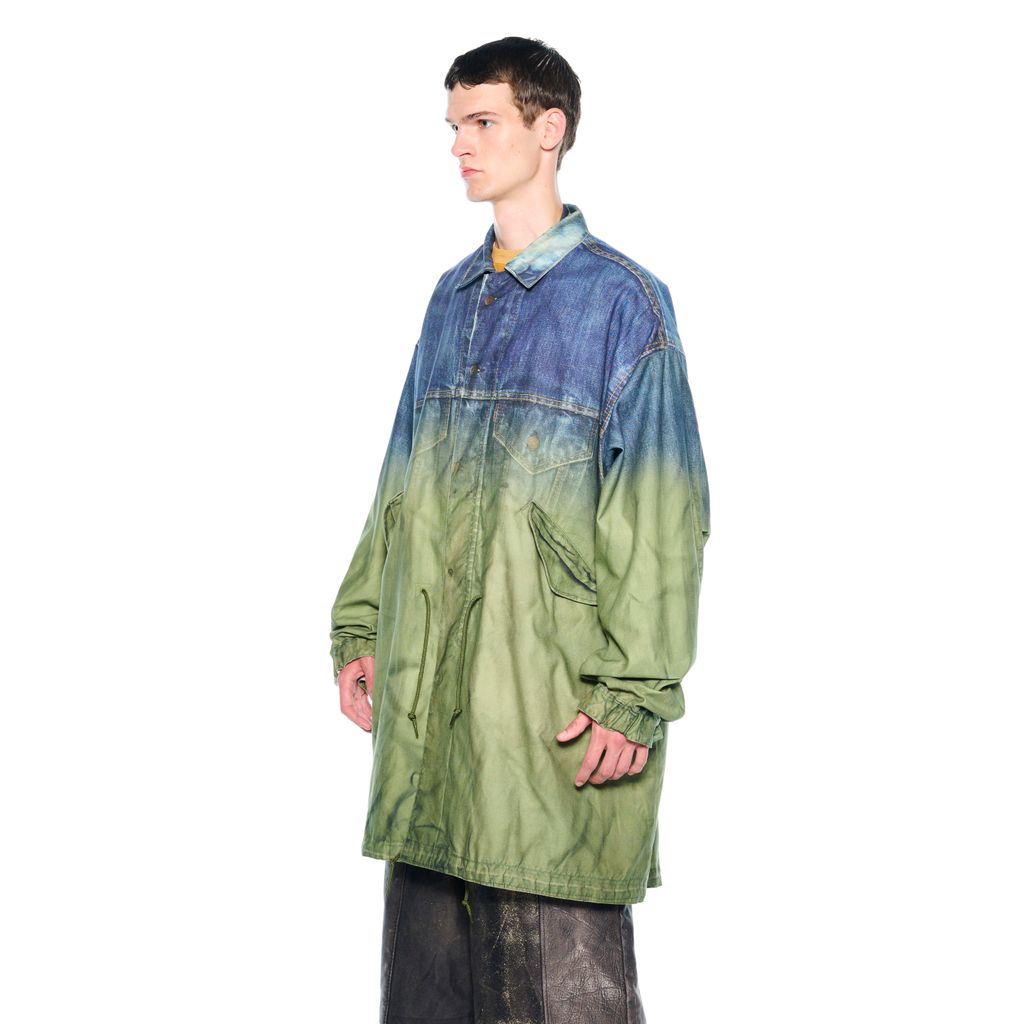 TOLQ Gradation Printed Denim Jacket×Mod Coat