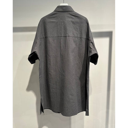 Y's for men 60 WRINKLE LAWN SHORT SLEEVE SHIRT WITH RANDOM BUTTONS
