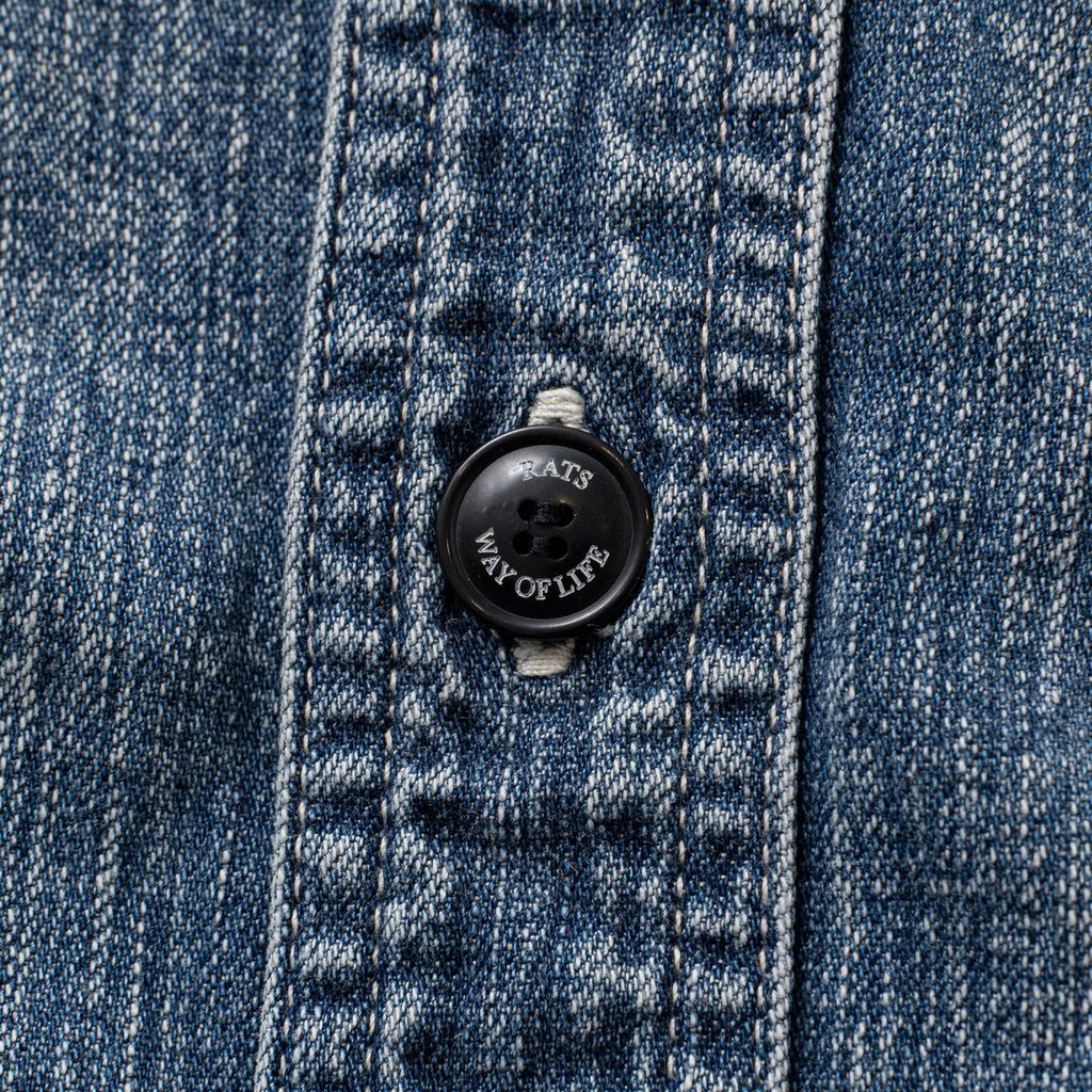RATS STAND COLLAR DENIM SHIRT